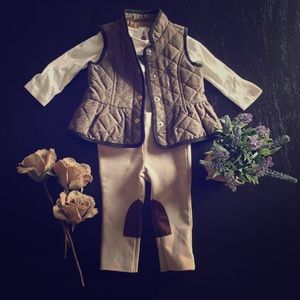 Janie and Jack Equestrian Shirt, Vest & Pants Set